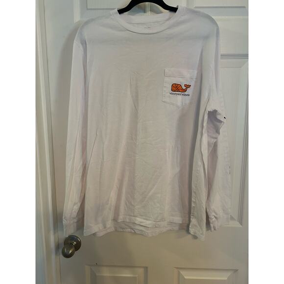 Vineyard Vines white Basketball whale long sleeve t-shirt, Size L - Picture 2 of 5
